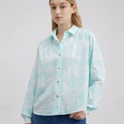 Pepe Jeans Aqua Floral Print Full Sleeve Shirt-picture-4