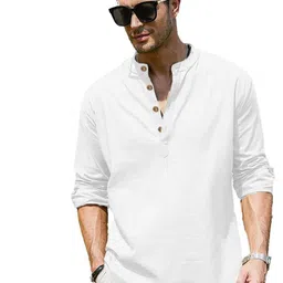 BHUVIKOO Mandarin Collar Roll-Up Sleeves Straight Kurta-picture-24
