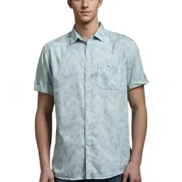 Louis Philippe light-blue Geometric Shirts-image-67