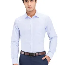 Park Avenue Blue Slim Fit Striped Shirt-picture-36
