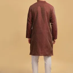 Arch element Geometric Embroidered Thread Work Mandarin Collar Straight Kurta image 5