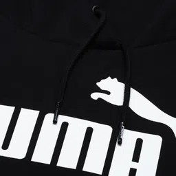 Puma Women Black Printed Essentials Logo Hooded Sweatshirt image 4