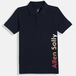 Allen Solly Junior Boys Brand Logo Printed Polo Collar Pure Cotton T-shirt-picture-20