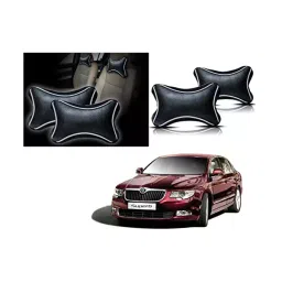 Auto Pearl Black Dots CV Car Neck Rest Pillow Compatible for Skoda Superb-picture-22