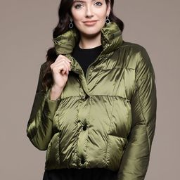 Label Ritu Kumar Women Solid Puffer Jacket-picture-18