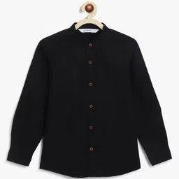Campana 100% Cotton Full Sleeves Solid Shirt - Black-picture-26