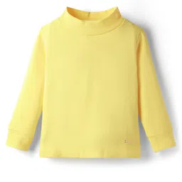 Smarty Girls Fleece Knit Full Sleeves Solid Color Winter T-Shirt - Yellow-picture-13