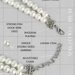 Anouk 2 Layer White Pearl Beaded Necklace with Stud Earrings image 5