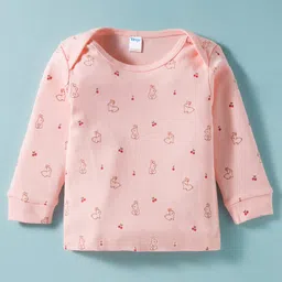 Tango Interlock Knit Full Sleeves Co-ords Night Suit with Bunny Print - Pink image 2