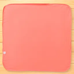 Simply Interlock Cotton Knit Hooded Bear Printed Towel & Wrapper L 80 x B 80 cm - Coral image 3