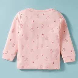 Tango Interlock Knit Full Sleeves Co-ords Night Suit with Bunny Print - Pink image 3