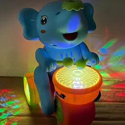 NEGOCIO Elephant Toys Electric Blowing Ball Elephant Bump and Go Baby Toy Elephant with Musical and Light- PACK OF 1- COLOR MAY VARY image 3