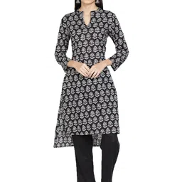 Miss & Chief Women Ethnic Motifs Printed Regular Pure Cotton Kurta with Trousers-image-67