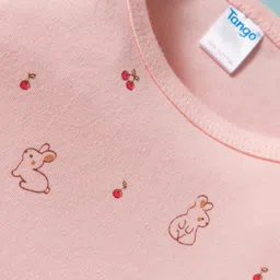 Tango Interlock Knit Full Sleeves Co-ords Night Suit with Bunny Print - Pink image 4