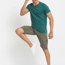 Octave Men Regular Fit Mid-Rise Cargo Shorts image 2