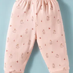 Tango Interlock Knit Full Sleeves Co-ords Night Suit with Bunny Print - Pink image 5