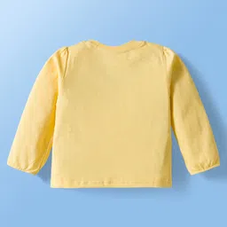 Doodle Poodle 100% Cotton Knit Full Sleeves Top With Star & Love Text Print Pack of 2 - Lemon Verbena & Bright White image 5