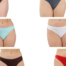 ORLIZEA Pack of 6 Women Low-Rise Cotton Blend Thongs-picture-31