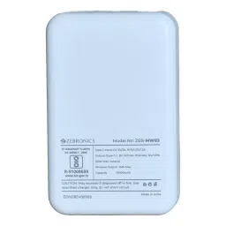 Zebronics Power Bank 10000 mAh Li-Ion 20 W White, ZEB-MW63 image 3