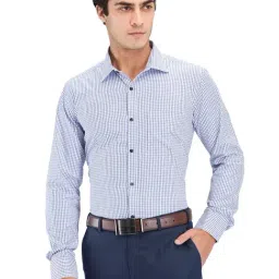 Park Avenue Blue Slim Fit Checks Shirt-picture-44