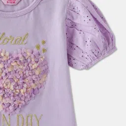 R&B Kids Lilac Embellished Regular Fit Top image 3