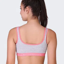 POOJA RAGENEE Colourblocked Full Coverage Anti Bacterial Seamless Cotton Workout Bra image 2