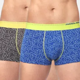 Jack & Jones Dark Grey & Nautical Blue Printed Trunks-Pack of Two-picture-35