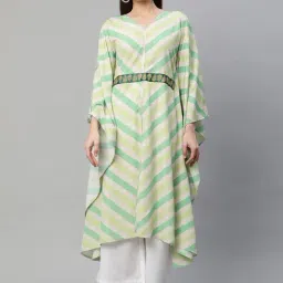 Ahalyaa Green Printed A Line kaftan-image-25
