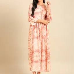 showoffff SHOWOFF Pink & Beige Embellished Anarkali Kurta-picture-46