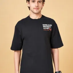 SF Jeans by Pantaloons Jet Black Cotton Relaxed Fit Printed T-Shirt-picture-23