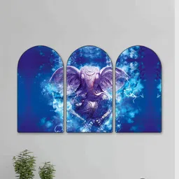 Myntra Elegant Homes Blue Set of 3 Piece MDF Religious Wall Paintings-picture-26