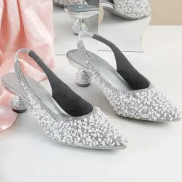 Metro Women's Silver Sling Back Sandals-picture-41