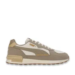Puma Men's Graviton White & Sand Casual Sneakers-image-1