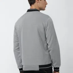 Van Heusen Sport Grey Regular Fit Self Pattern Bomber Jacket image 2