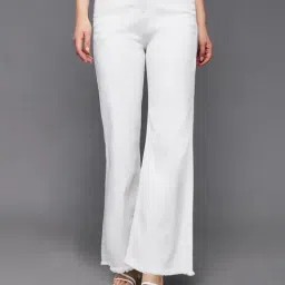 DOLCE CRUDO White Denim Regular Fit High Rise Jeans-picture-19