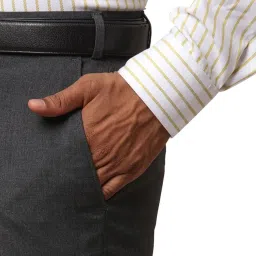 Raymond Grey Slim Fit Checks Trousers image 5