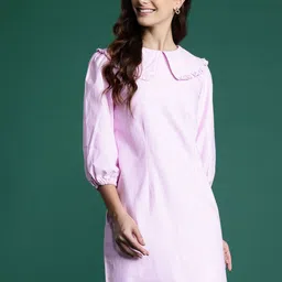 dressberry basics DressBerry Pinstriped Peter Pan Collar A-Line Dress-picture-25