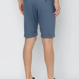 Louis Philippe Blue Cotton Slim Fit Shorts image 2