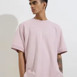 studiofit men Studiofit by Westside Pink Typographic Relaxed-Fit Cotton-Blend T-Shirt-picture-44