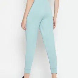Clovia Turquoise Slim Fit High Rise Joggers image 2