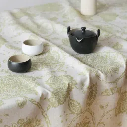 MODERN HOMES Floral Printed Cotton Tablecloth for Dining Table, Patio Table, Picnic Table, Hotel Buffet Table  Table Cover 55x86 inches (Sage Green, 6-8 Seater) image 4