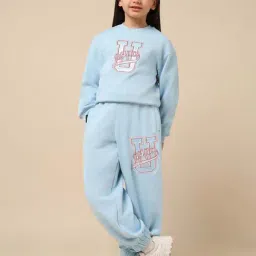 U.S. Polo Assn. Girls Blue Cotton Logo Joggers-image-62