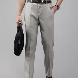 Park Avenue Men Self-Design Textured Formal Trousers-picture-33