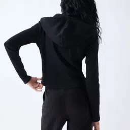 studiofit women Studiofit by Westside Black Ribbed-Textured Jacket image 2