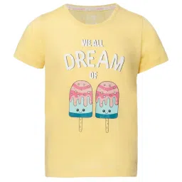 Jockey Kids Yellow Cotton Printed T-Shirt image 1