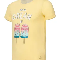 Jockey Kids Yellow Cotton Printed T-Shirt image 3