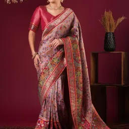 Saree Mall Mauve Viscose Self Saree with Blouse Piece-image-19