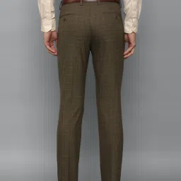Louis Philippe Brown Slim Fit Checks Trousers image 2