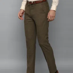 Louis Philippe Brown Slim Fit Checks Trousers image 3