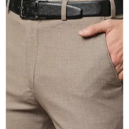 Raymond Dark Beige Slim Fit Trousers image 5